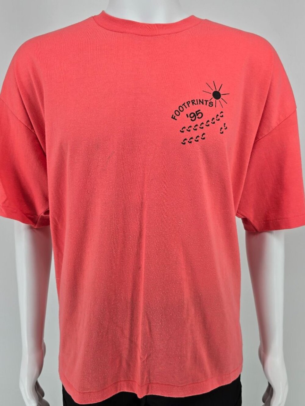 Vintage 1990s Coral Footprints '95 "It Was Then That I Carried You" T-Shirt -XXL